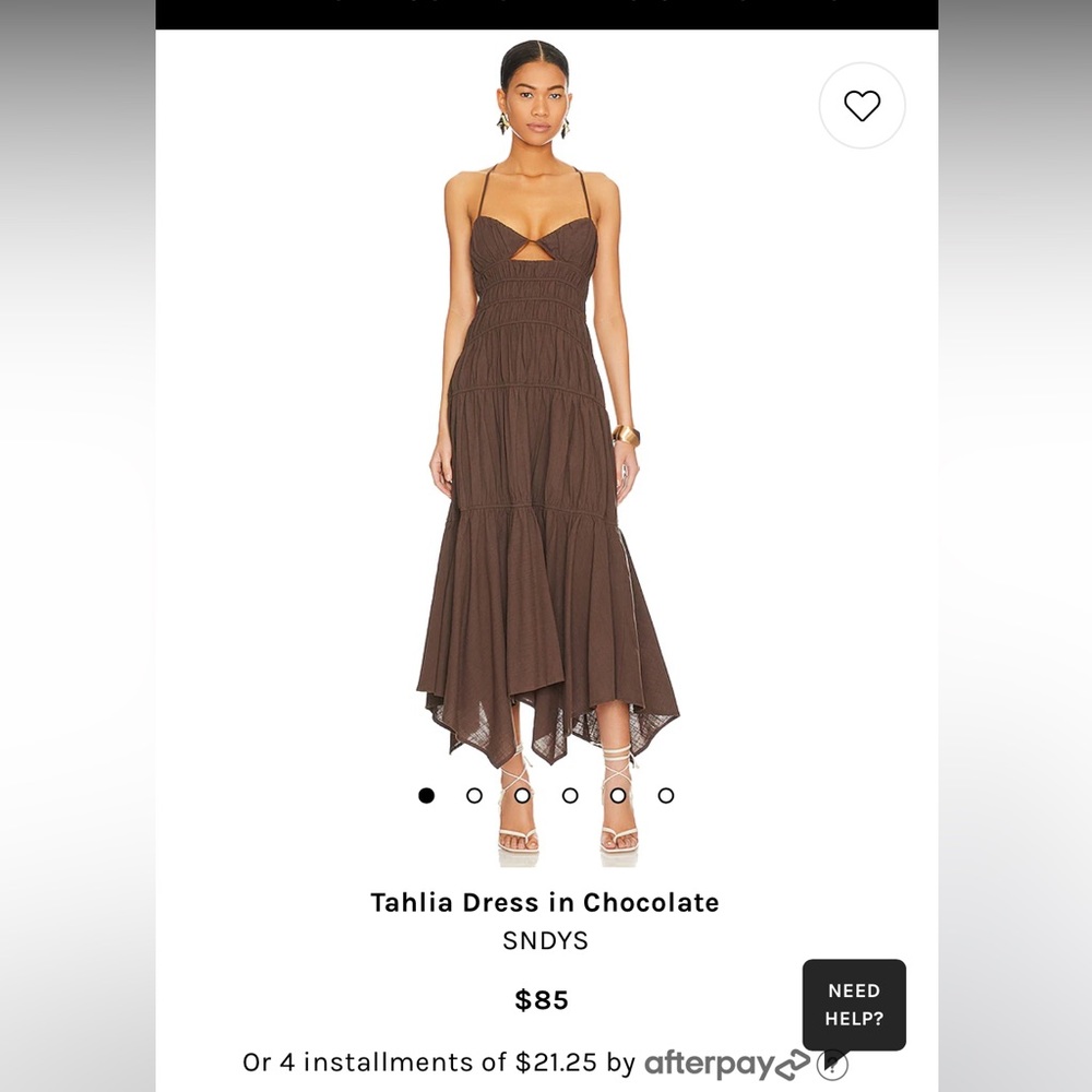 Tahlia Dress in Chocolate from Revolve